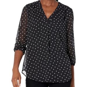 Jones New York Women's Black 3/4 Sleeve Top